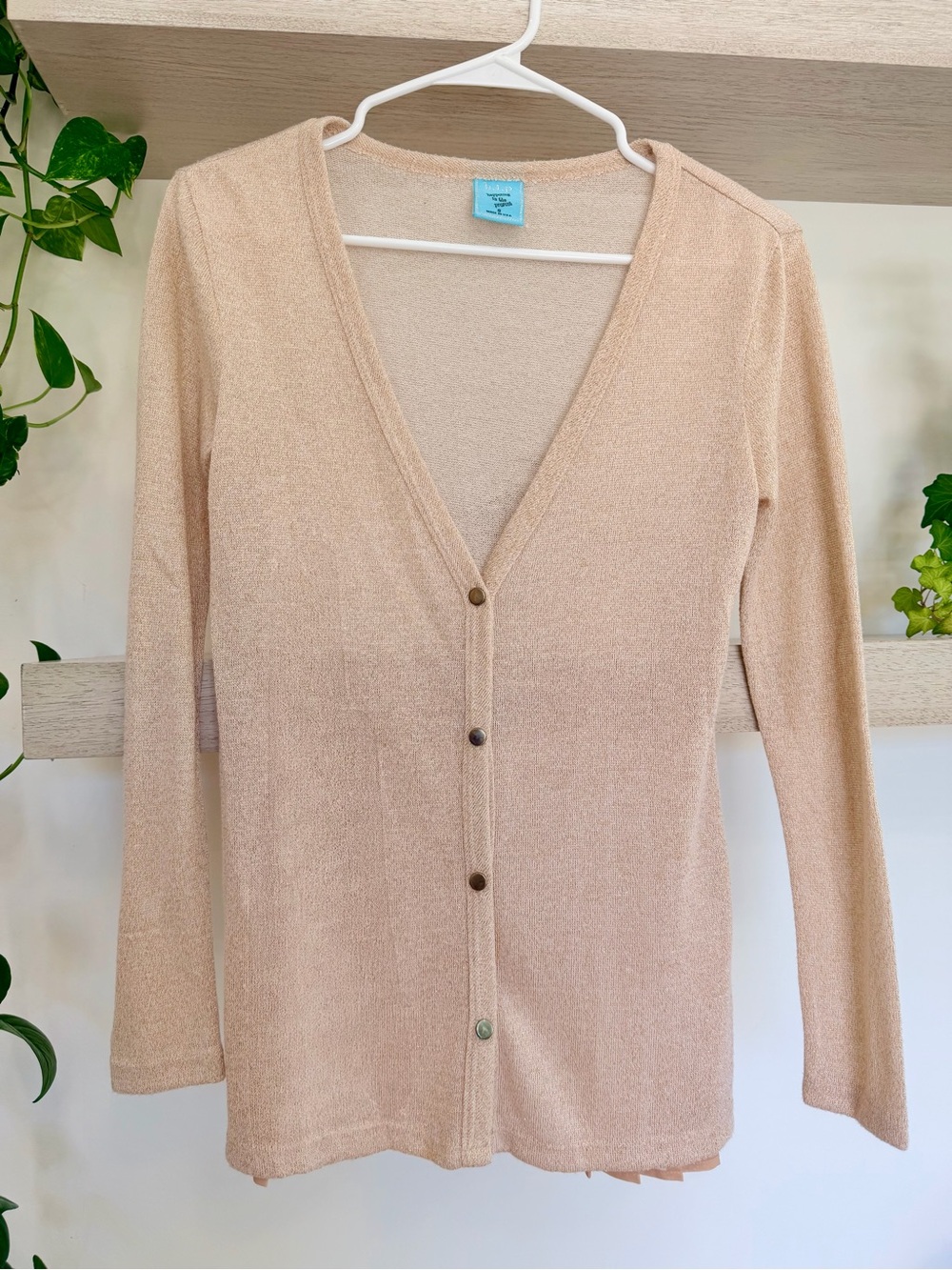 Gold Sparkle Women's Button-Front Cardigan